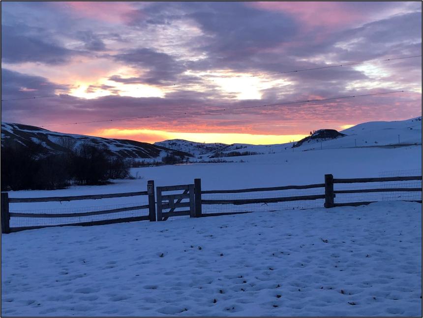 A sunrise over the hills