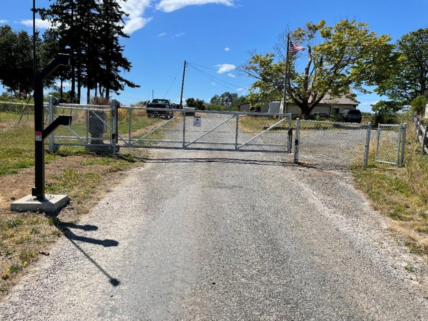 A gate to the Whatcom Wildlife Area