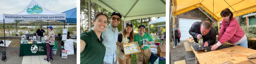 volunteers and staff at outreach and learning events