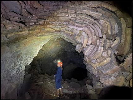 Interior of an icy cave