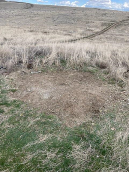 A cleared area after concrete was removed