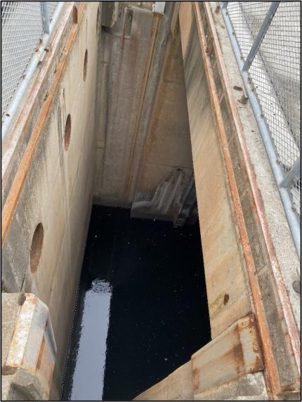 Interior of a fish ladder