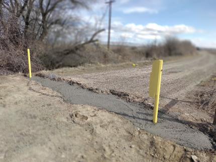 12 yards of concrete- should stop any Honda Civics from breaking through our gate again.