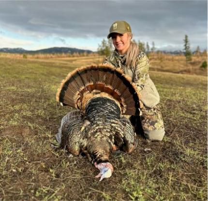 First time hunter with her turkey.