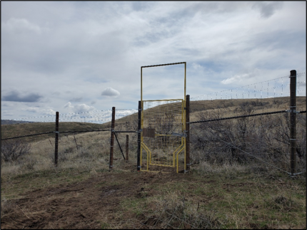 The newly installed walkthrough gate at Hardy Canyon