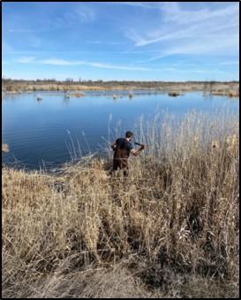 Specialist Walker and Worker Clifford deployed eight trail cameras at the Frenchman Regulated Access Area.