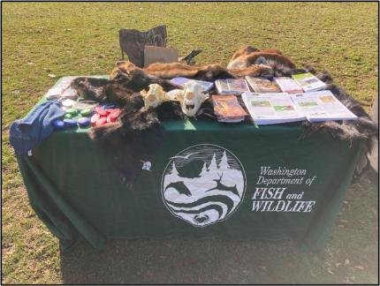 WDFW table at the White Salmon Tree Fest.	