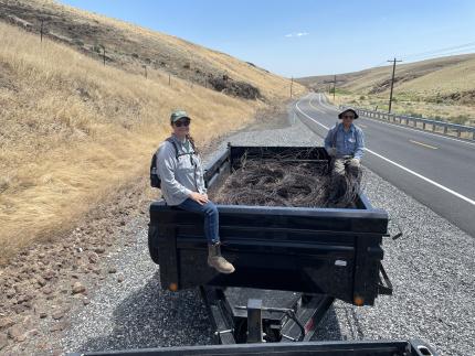 A trailer full of wire