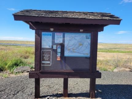 Revamped kiosk at Swanson Lakes Wildlife Area. 