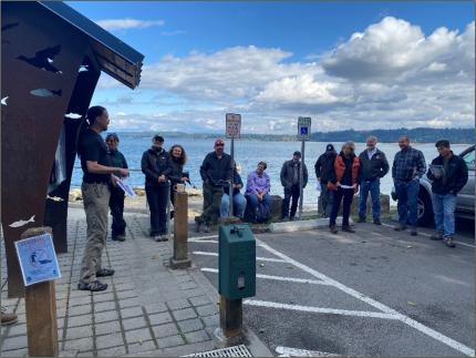 Staff members visiting the Nisqually Unit