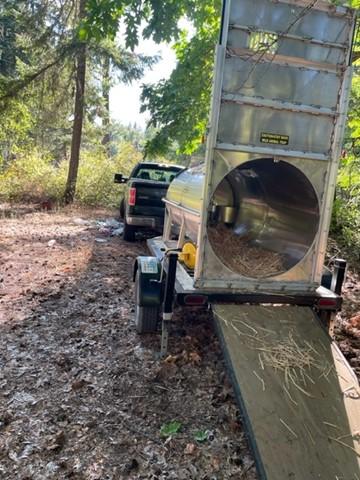 A bear trap set up near Easton