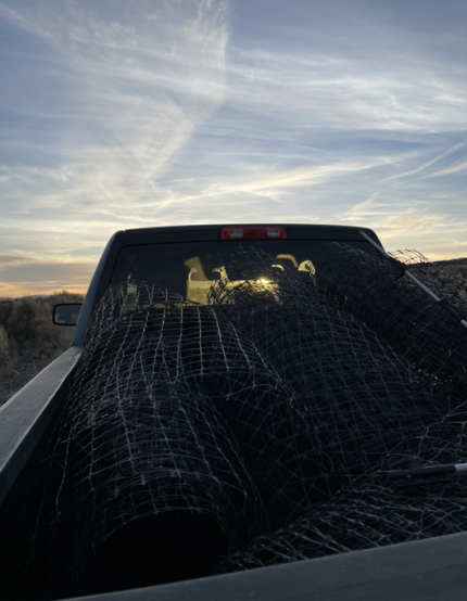 A breeding enclosure in a truck