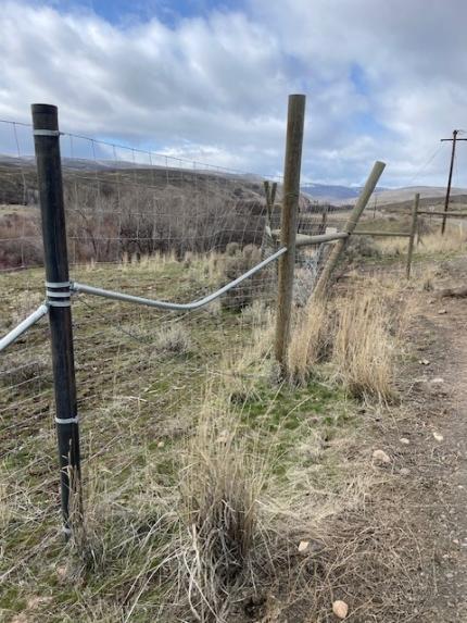 Gate damaged by vehicle crash.