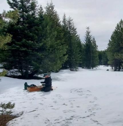 Deploying data loggers on the L.T. Murray Wildlife Area. 