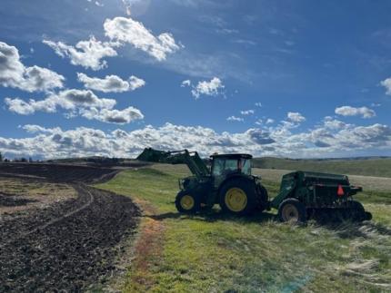 Tractor planting food plots on Smoothing Iron Ridge. 