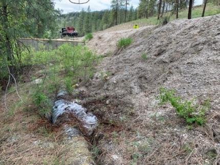 Damaged section of pipe. 