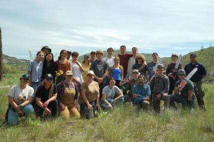 Okanogan High School and partnering agencies at Oden Road Fire Study.