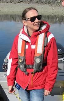 WDFW scientist Danielle Nordstrom in the field